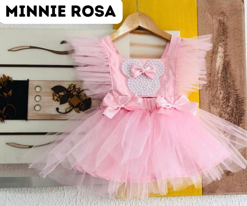 Vestido Temático de Tule Minnie - Menina BLACK