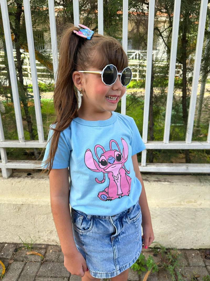 Camisas Stitch e Angel - Menina