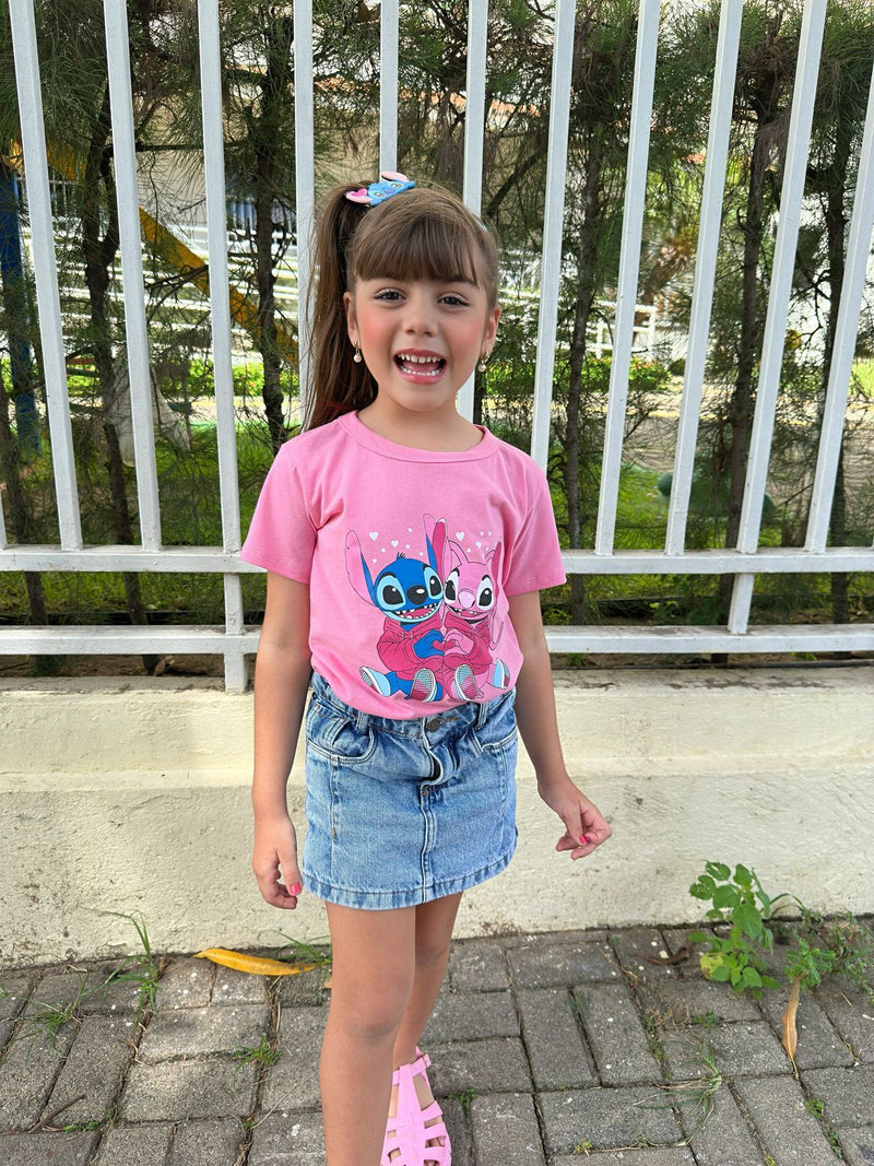 Camisas Stitch e Angel - Menina