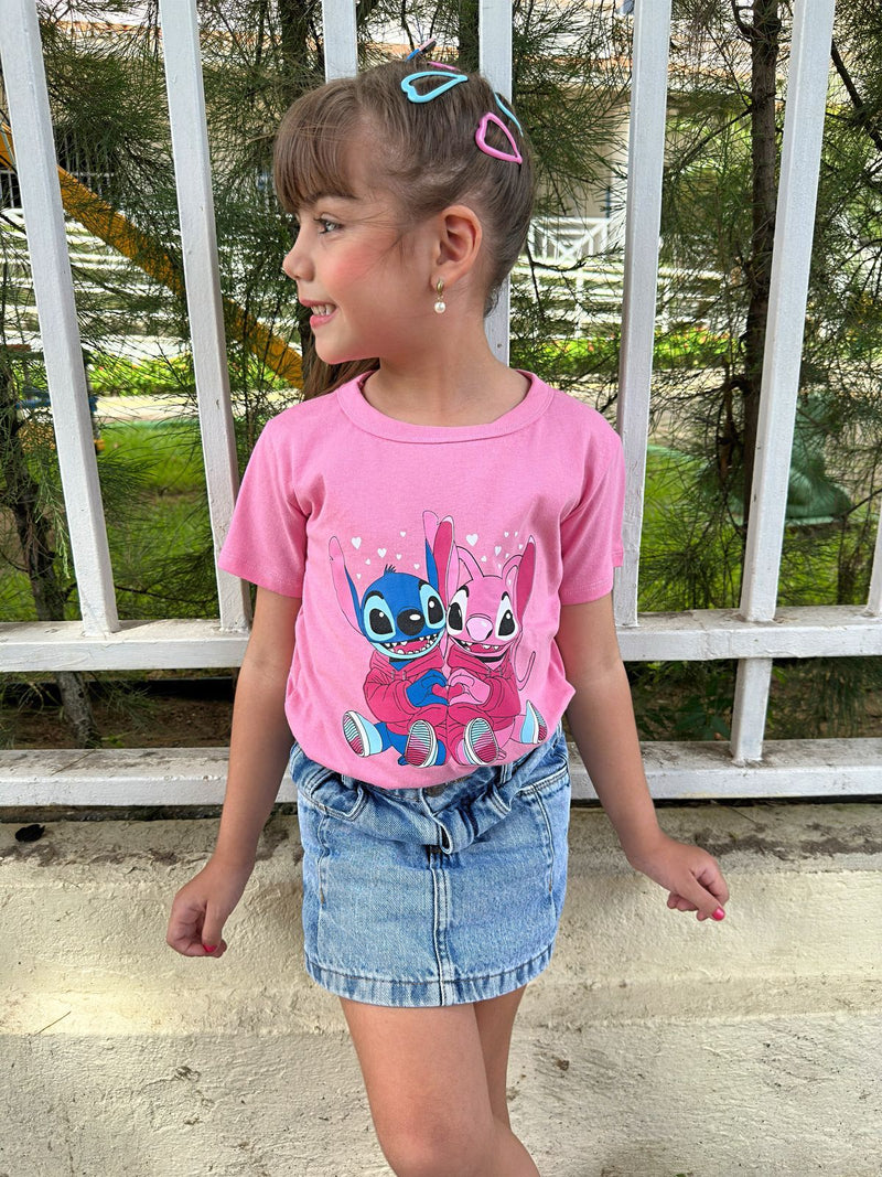 Camisas Stitch e Angel - Menina